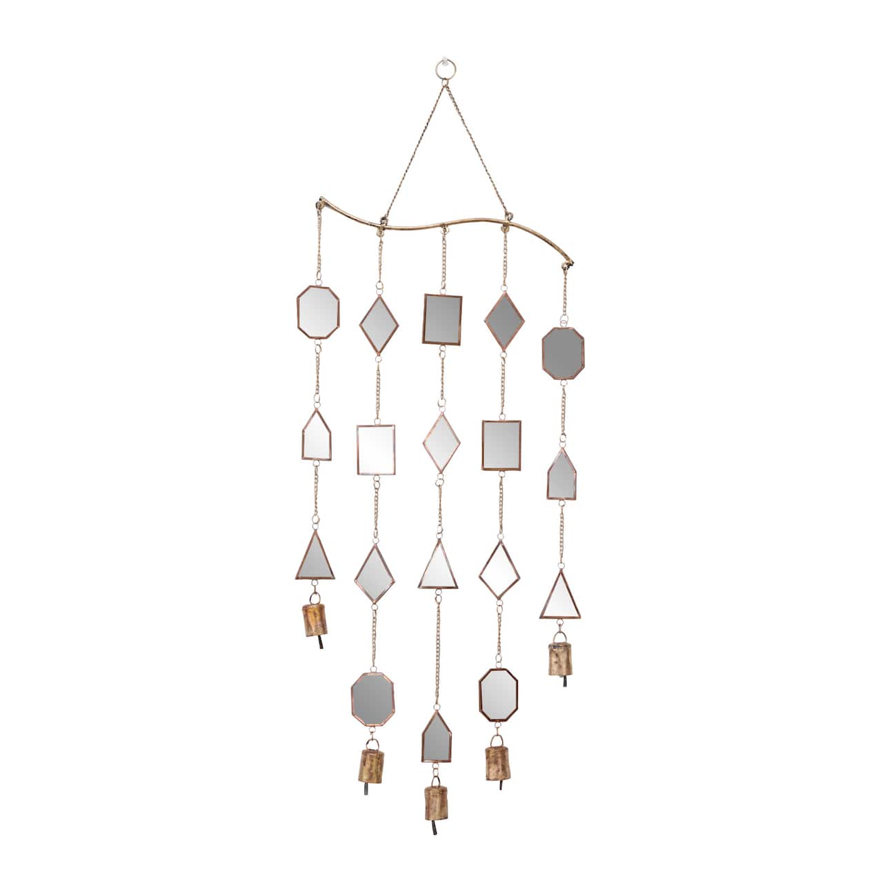 32" Brown Metal Eclectic Mirror Wind Chime
